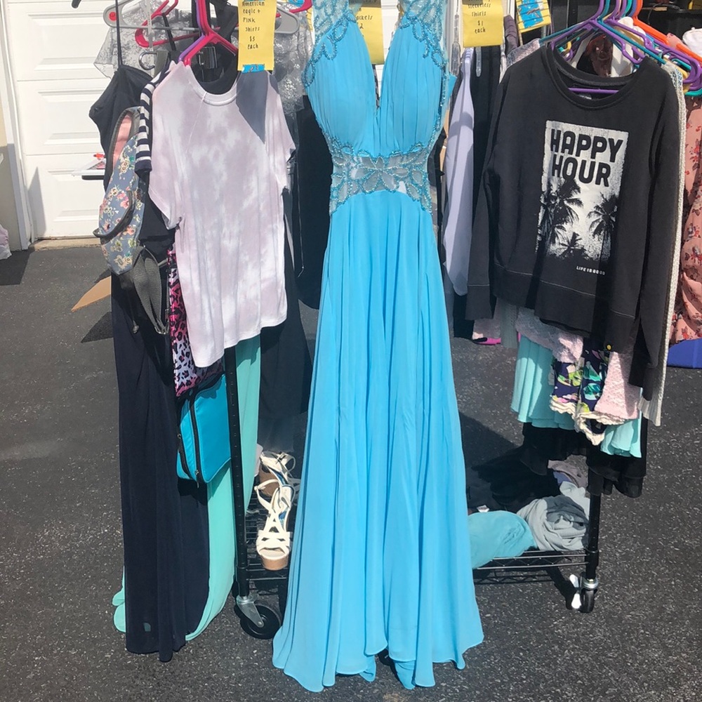 Light blue beautiful prom dress